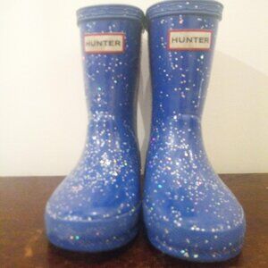 Hunter blue sparkle boots
